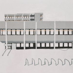 Malerei des ehemaligen Finanzamts von Oldenburg, das von den Architekten von Gerkan, Marg + Partner (gmp) gebaut wurde