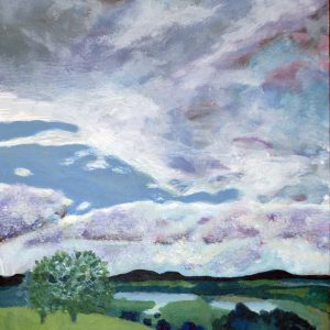 Foto der Malerei "Brodowin" von Ulrike Bernhard, 2025 Acryl auf Leinwand, 30 x 27 cm