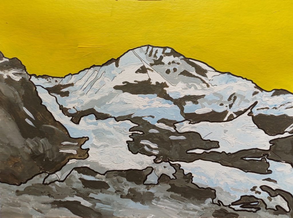 Mönch 2, 2025 24 x 32 cm, Acryl, Edding, Fineliner, Bleistift auf Papier