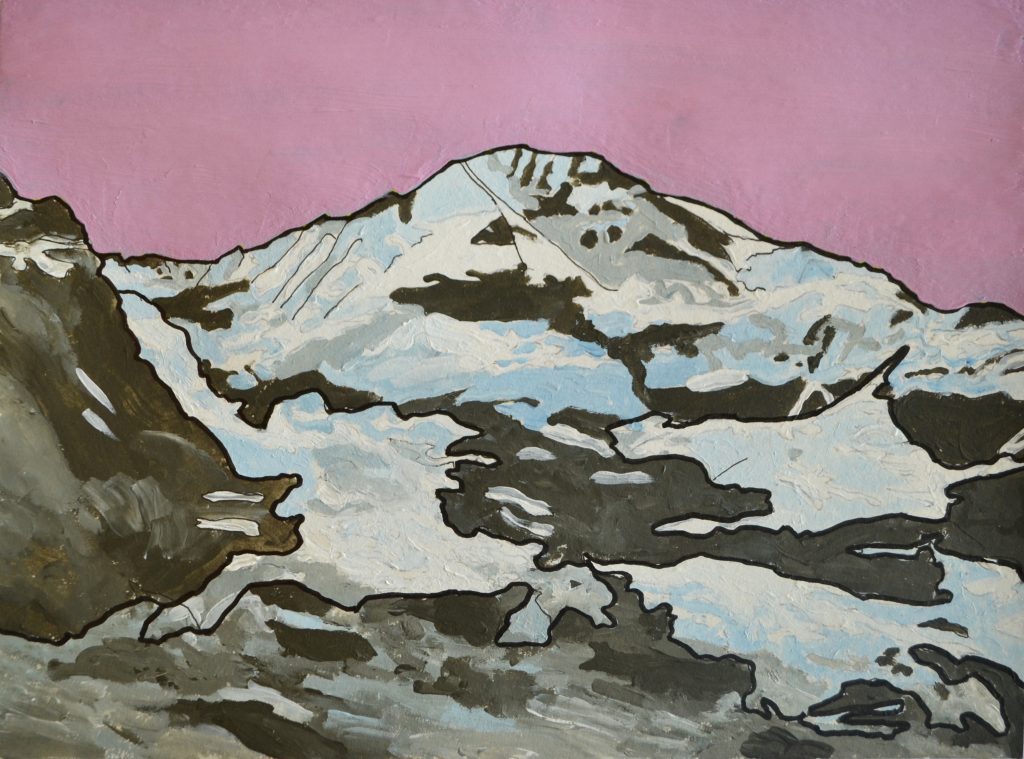 Mönch 2, 2025/2026
24 x 32 cm, Acryl, Edding, Fineliner, Bleistift auf Papier,