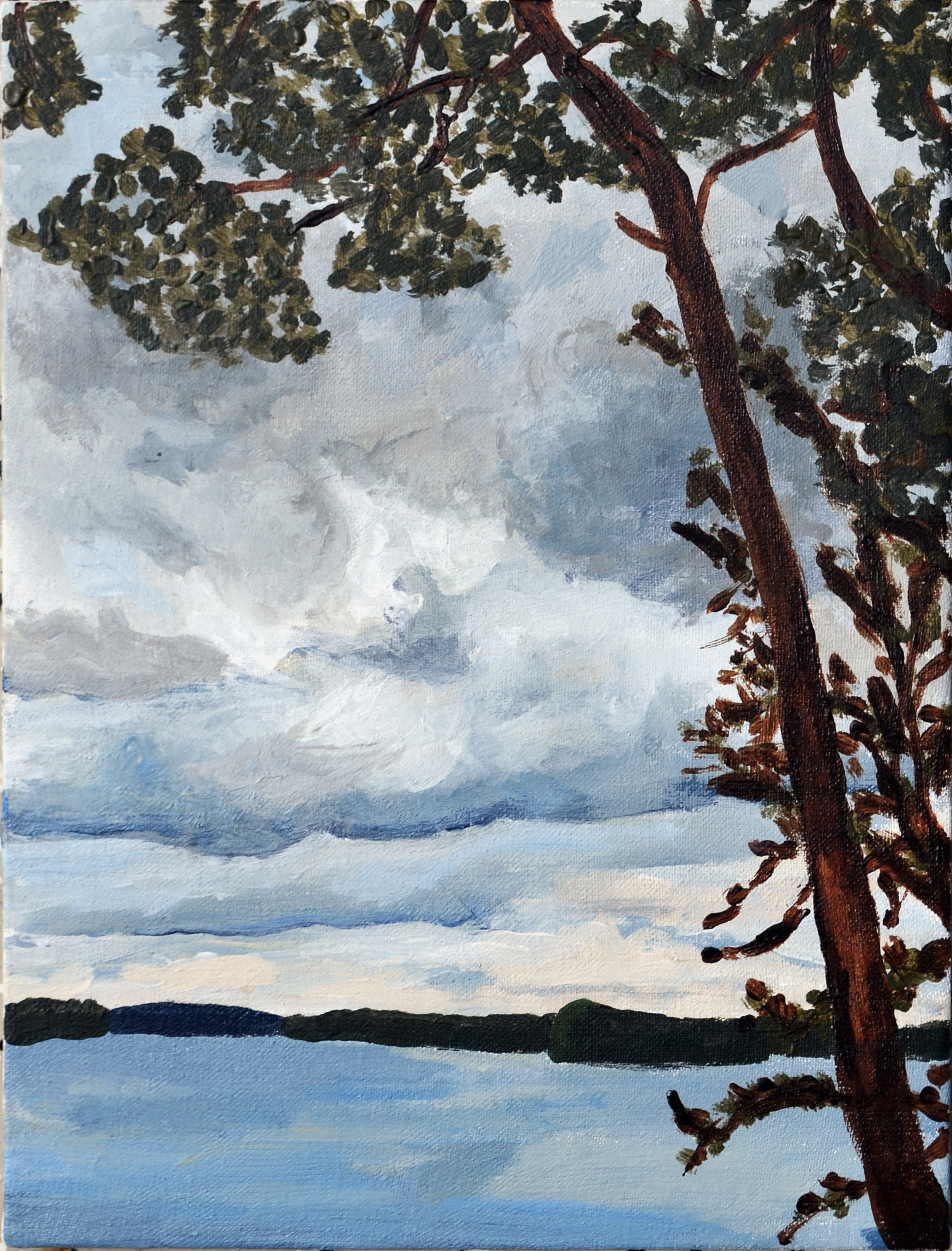 Großer Lychensee, 20 x 15 cm, Acryl auf Leinwand, 2026