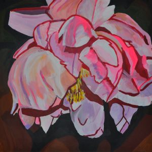 Welkende Pfingstrose, 2026 Acryl auf Leinwand, 55 x 56 cm